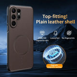 Magnetic Leather Shield Anti-Fingerprint Case For Samsung Galaxy S26 Ultra