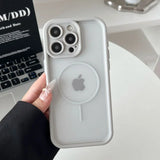 Luxury Frosted Transparent Magnetic Case For iPhone