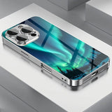 Snow Forest Night Sky Tempered Glass Case For iPhone