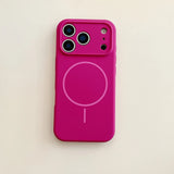 Magnetic Solid Color Silicone Case For iPhone
