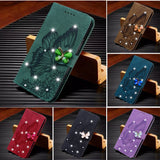 Glitter Leather Flip Wallet Butterfly Bling Book Card Case For iPhone