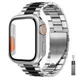 Stainless Steel Band + Protective Case For Apple Watch