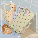 Cute Cartoon Cherry Graphic Silicone Soft Case For iPhone