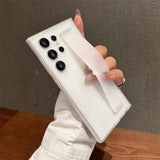 Luxury Ultra-Thin Matte Elastic Silicone Wrist Strap Shockproof Case for Samsung