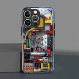 Creative Mechanical Circuit Board Pattern Glass Case For iPhone