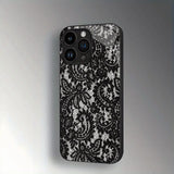 Black Lace Style Cool Girl Pattern Glass Case For iPhone