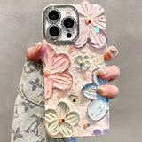 Luxurious glitter flower pattern case for iPhone