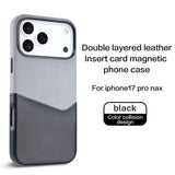 Premium Spliced Texture Magnetic Card Case For iPhone