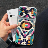 Aztec sheepskin leather textured phone case For iPhone