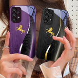 Wood grain Golden Horse Case for Samsung