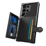 Flip Wallet  Leather Credit Card Hard Back Shockproof  Case for Samsung