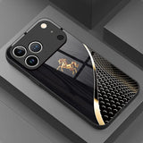 Stylish Golden Horse Pattern Tempered Glass Phone Case For iPhone
