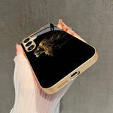 Premium Gold Paint Lion  Phone Case For Samsung