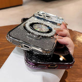 Plating For Magnetic Stand Holder Rhinestones Case For iPhone