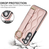 Leather Ring Wrist Strap Case for Samsung Galaxy