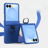 Skin Feel Hard Phone with Ring Hinge Protective Case for Samsung Galaxy Z Flip