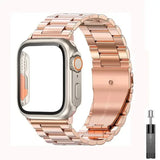 Stainless Steel Band + Protective Case For Apple Watch