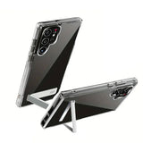 Clear Mobile Phone Case Metal Stand Case for Samsung