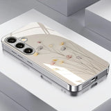 Luxury Floral Pattern Electroplate Silver Case For Samsung Galaxy