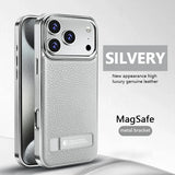 Genuine Leather Electroplated Magnetic Case For iPhone
