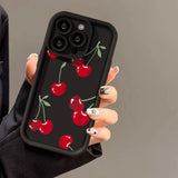 Red Cherry Soft Silicone Phone Case For iPhone
