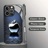 Metal Technology For Apple Pattern Glass Material Phone Case For iPhone
