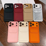 Card slot pocket wallet-style leather phone case For iPhone