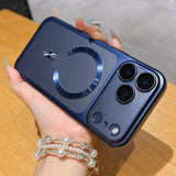 Magnetic Matte Translucent Plating Hard PC  Case For iPhone