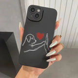 Cat Dog High Five Silicone Case For iPhone