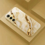 Gold marble texture phone case For Samsung