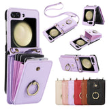 Crossbody Leather Cards Solt Wallet Bag Case For Samsung Galaxy Z Flip