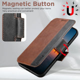 Leather Magnetic Flip Card Holder Case For iPhone
