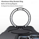 Luxury Carbon Fiber Magnetic Aluminum Alloy Bracket Case For iPhone