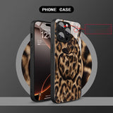 Leopard Print For Apple Pattern Glass Material Case For iPhone