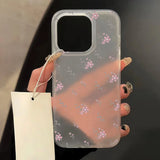 Translucent Slim Silky Skin Matte Flowers Phone Case For iPhone