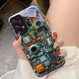 Mechanical tempered glass phone case For Samsung