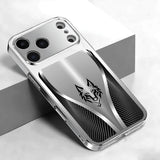 Curved Texture Wolf Head Pattern Glass Phone Case For iPhone
