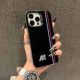Striped letter M pattern phone case for iPhone