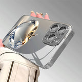 Gorgeous Shine Crystal Apple Electroplated Glass Case For iPhone