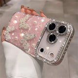 Luxury Diamond Butterfly Transparent Plating Soft Silicone Case For iPhone
