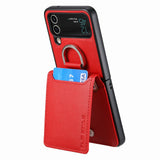 Magnetic Ring Holder Leather Wallet Cards Solt Case for Samsung Galaxy Z Flip
