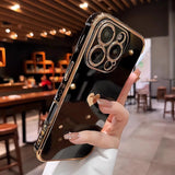 Plating Heart Laser Aurora Matte Case For iPhone