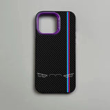 Cool car lights carbon fiber pattern case for iPhone