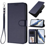 Solid Color Magnetic Flip Wallet Leather Case For iPhone