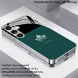Vintage Moss Green Steel Pattern Glass Protective Cover For Samsung
