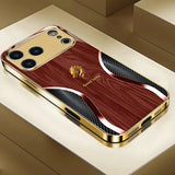 Creative Golden Dragon Pattern Gold Metallic Paint Glass Phone Case For iPhone