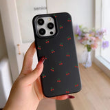 Cute Cartoon Cherry Graphic Silicone Soft Case For iPhone