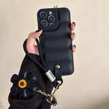 Fashion Down Jacket Lanyard Phone Case for IPhone