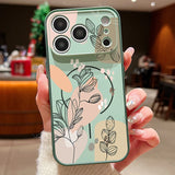 White Magnolia Flower Pattern Magnetic Case For iPhone