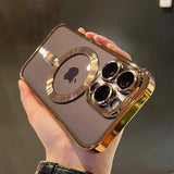 Luxury Magnetic Plating Clear Case For iPhone